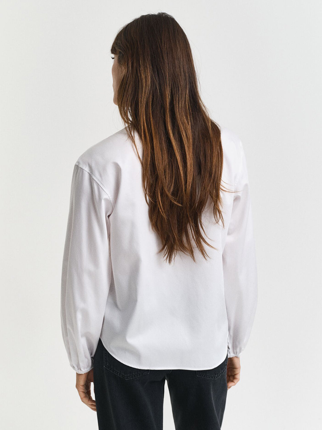 Gant Women White Solid Collar Shirt