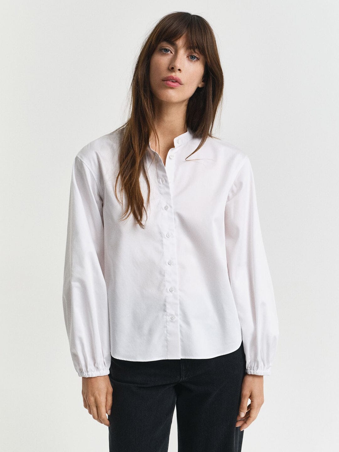 Gant Women White Solid Collar Shirt