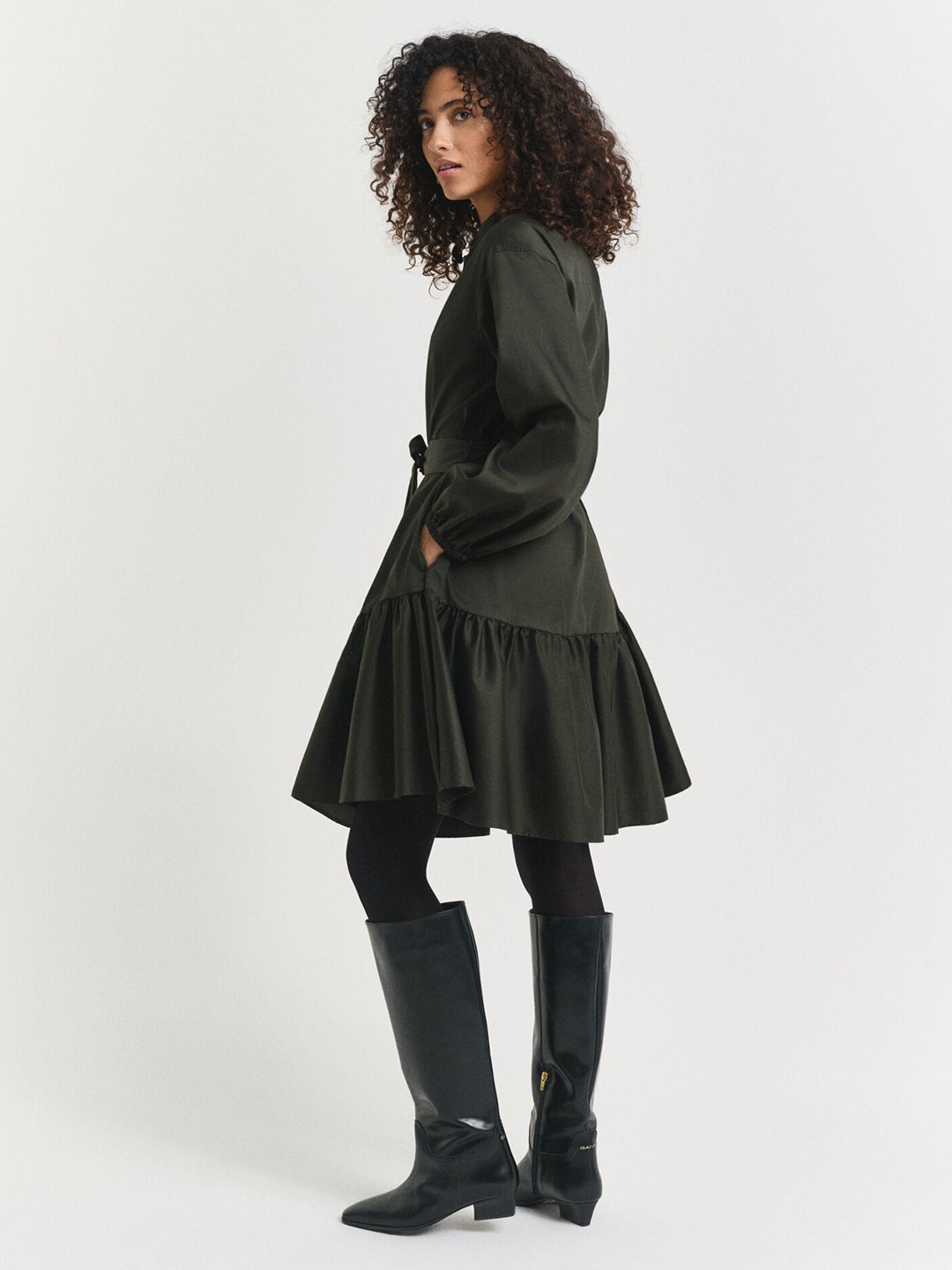 Gant Women Green Solid Collar Dress
