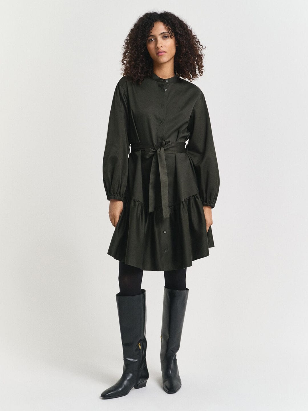 Gant Women Green Solid Collar Dress