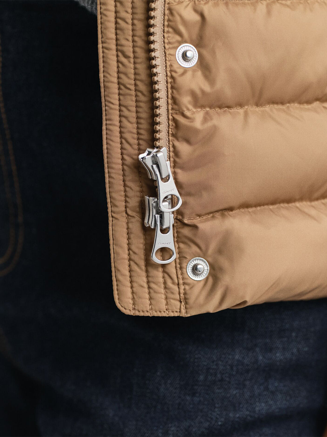 Gant Women Brown Solid Stand Collar Jacket