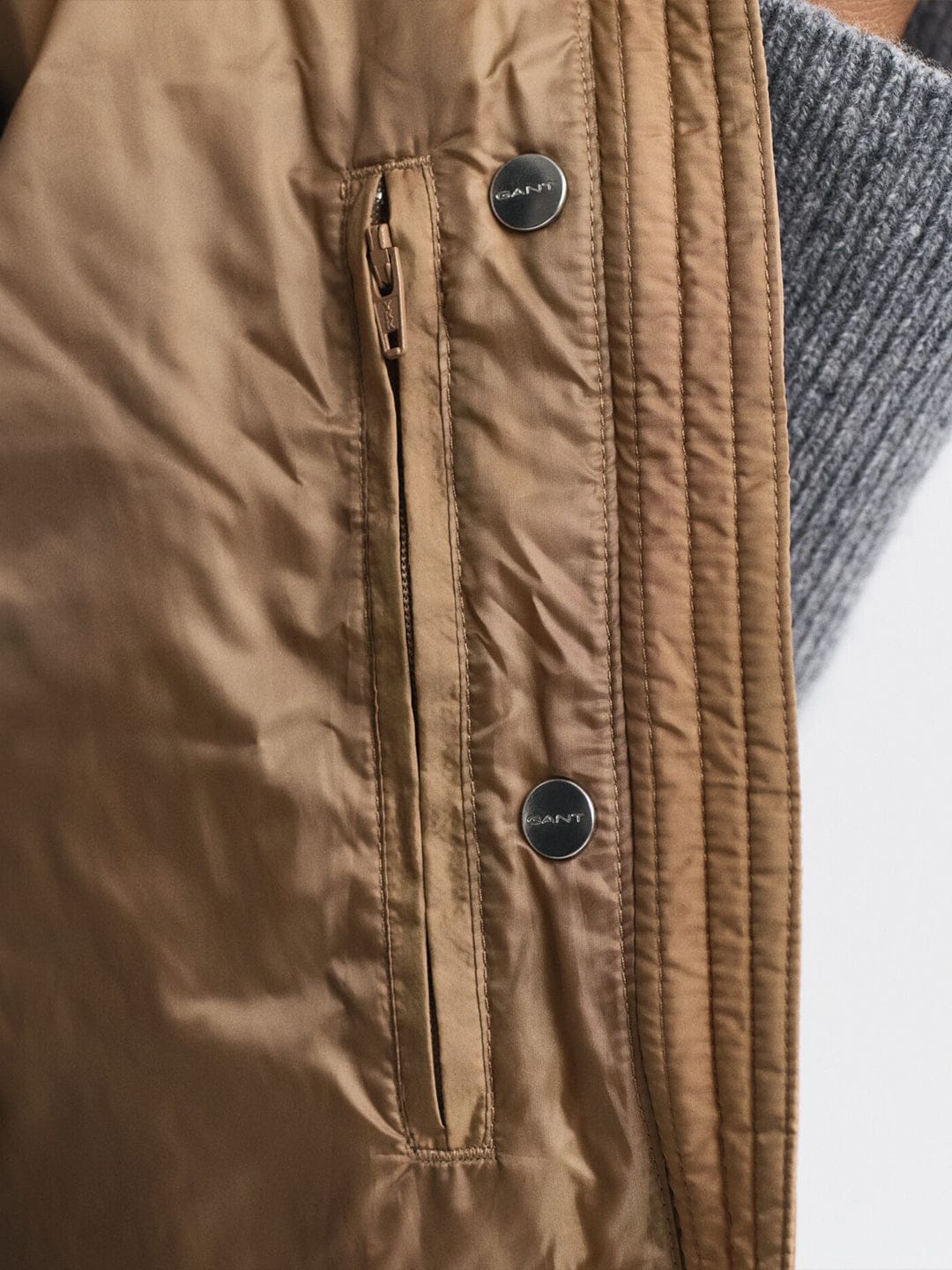 Gant Women Brown Solid Stand Collar Jacket