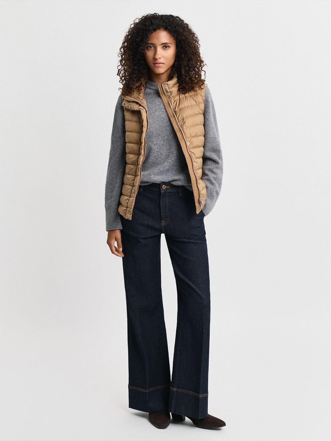 Gant Women Brown Solid Stand Collar Jacket