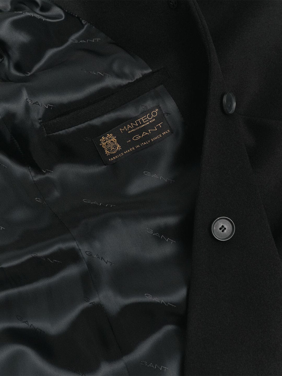 Gant Women Black Solid Collar Overcoat