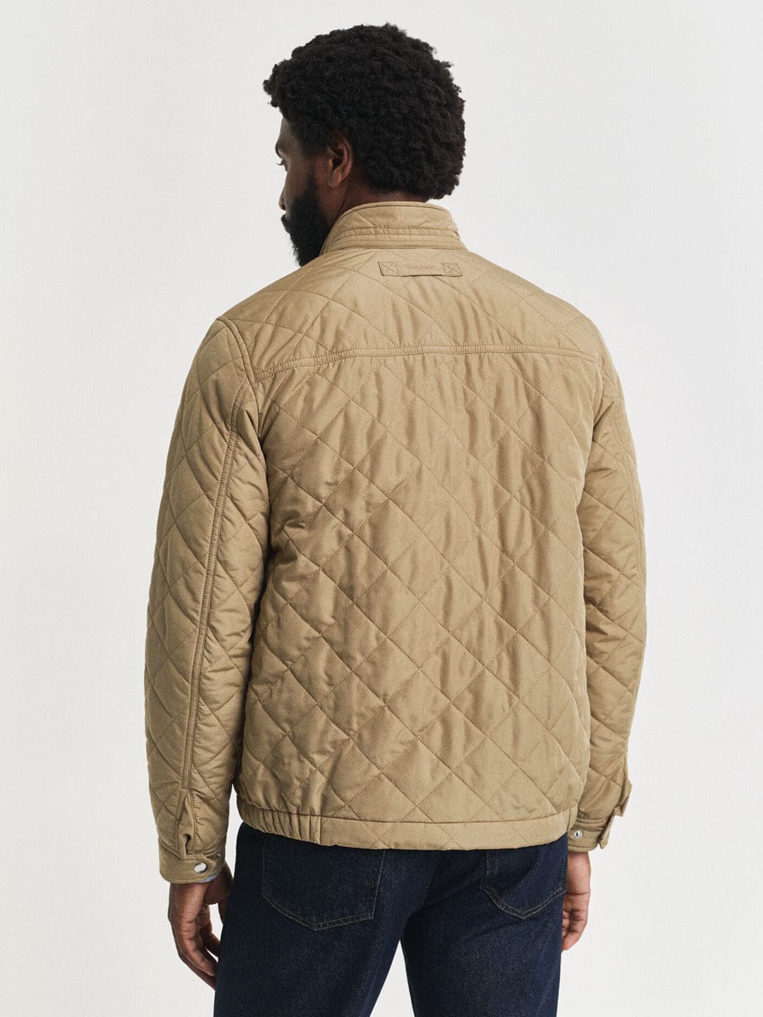 Gant Men Khaki Solid Collar Jacket