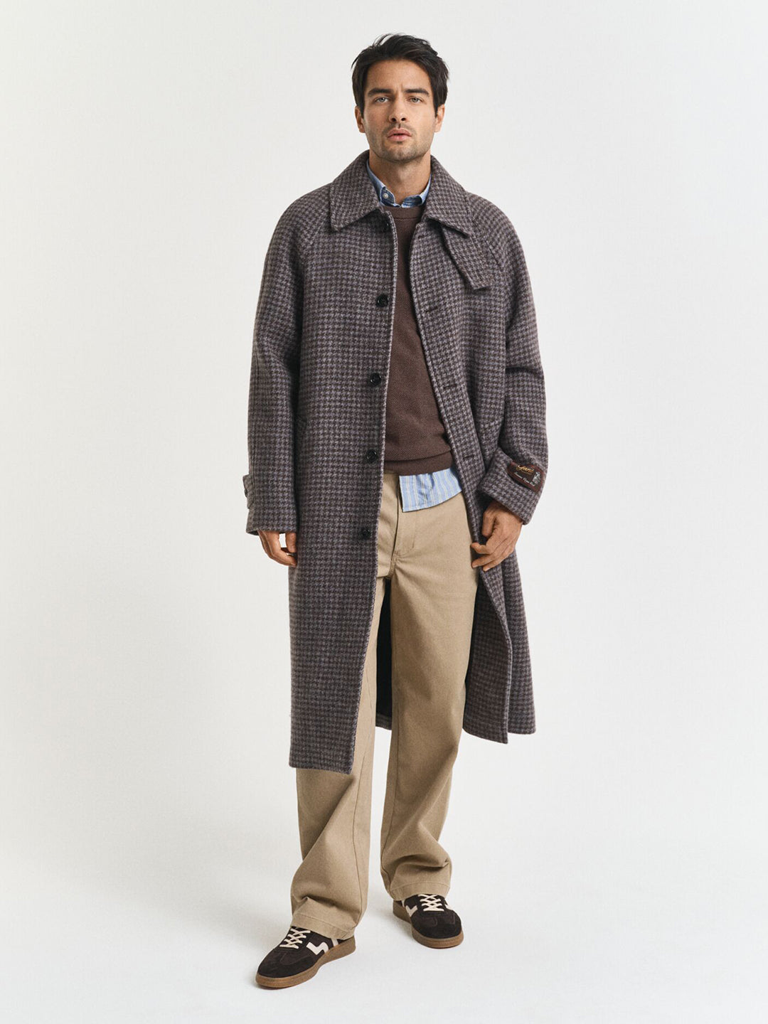 Gant Men Brown Solid Crew Neck Sweater