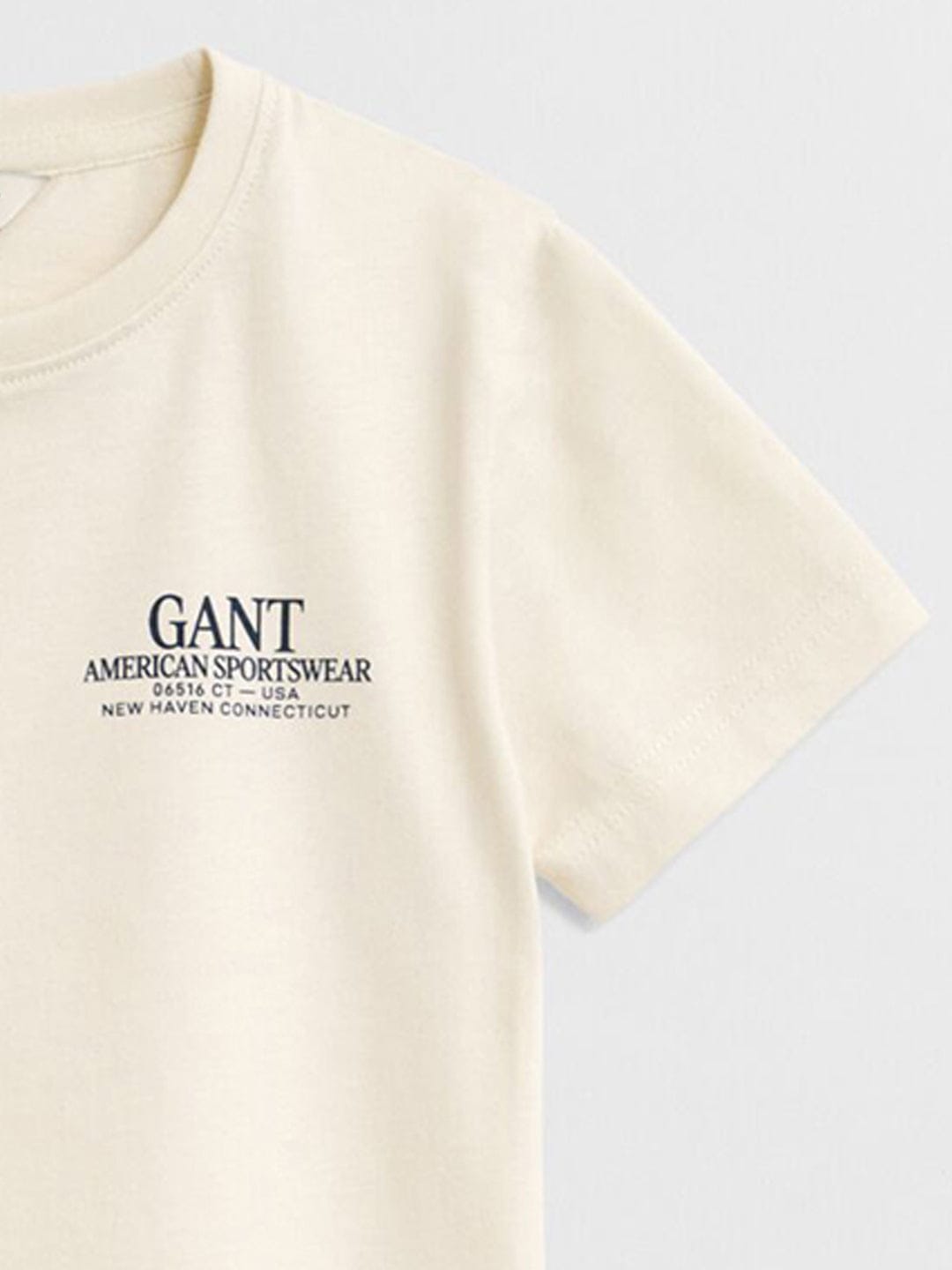Gant Boys Cream Graphic Round Neck Tshirt