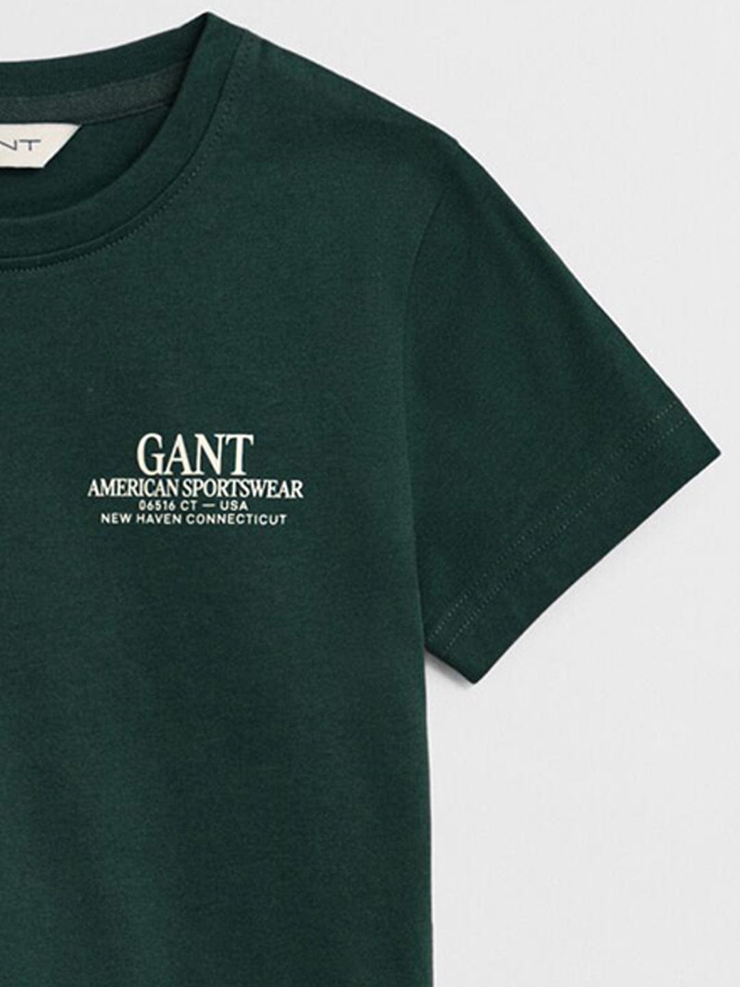 Gant Boys Green Graphic Round Neck Tshirt
