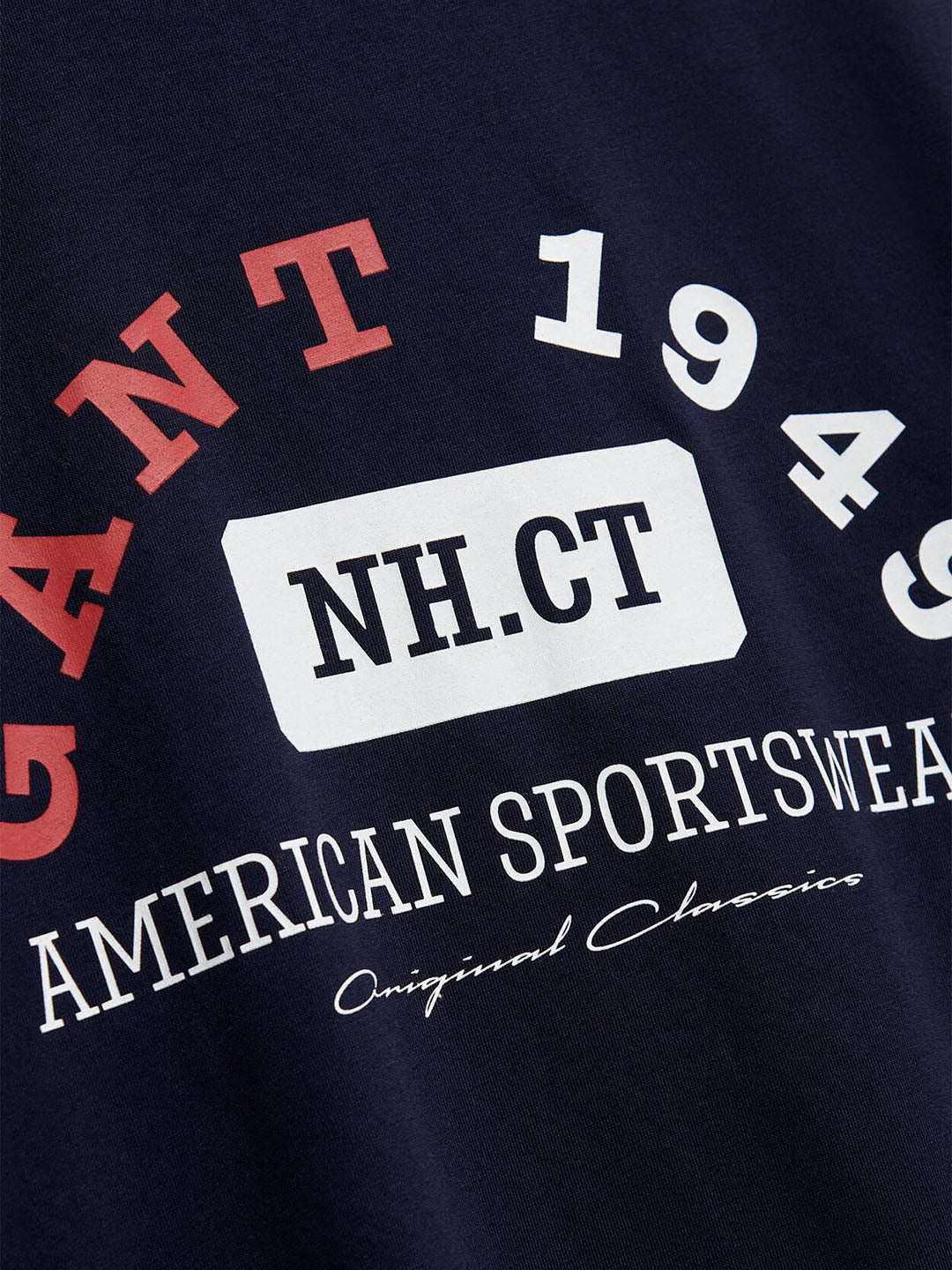 Gant Boys Cotton Navy Blue Graphic T-Shirt