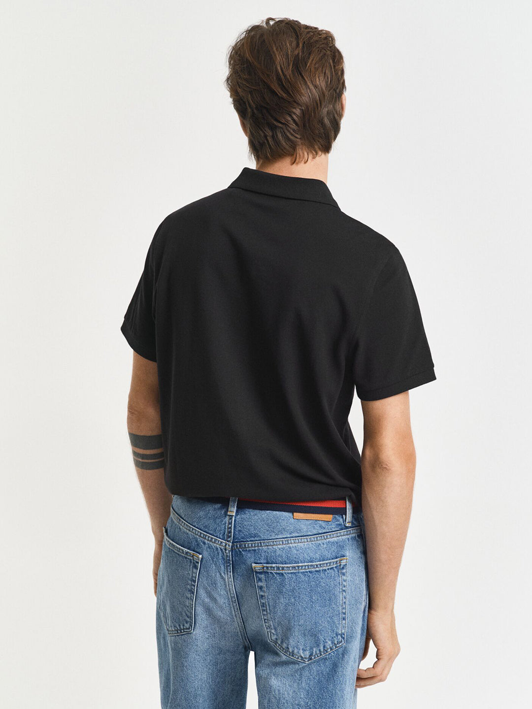 Gant Men Black Solid Polo Tshirt