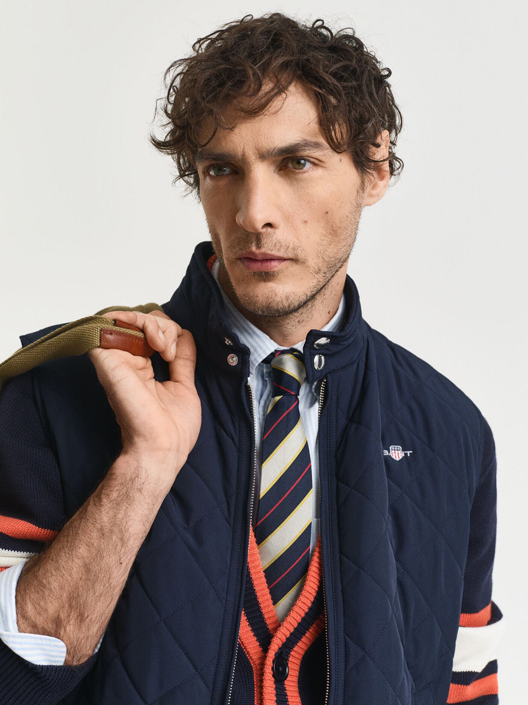 Gant Men Blue Solid Collar Jacket