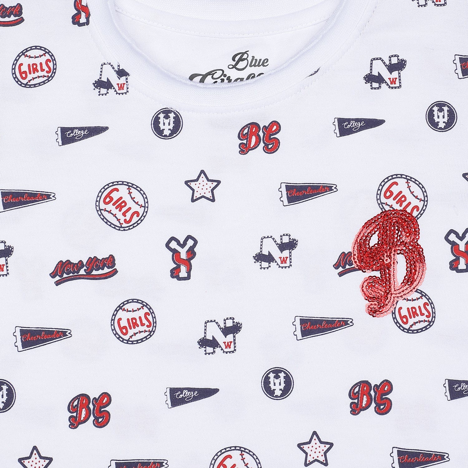 Blue Giraffe Girls Tshirt