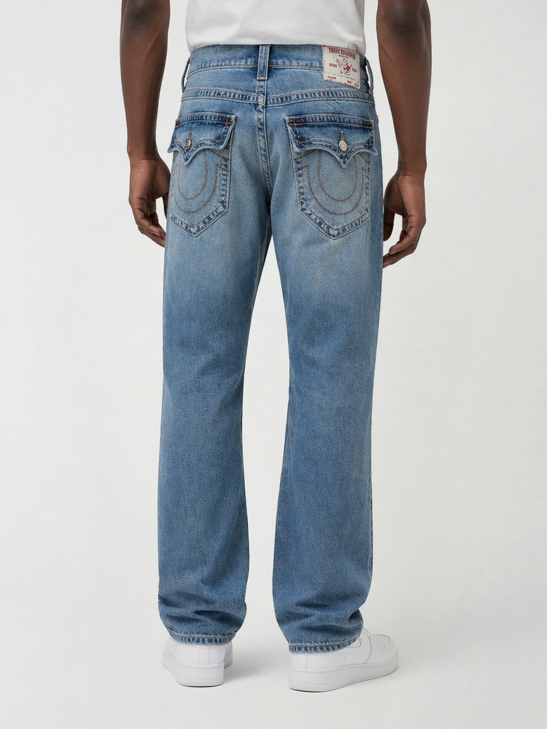 True Religion Blue Cotton Solid Men Jeans