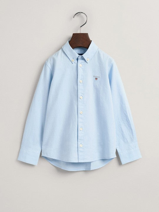 Gant Boys Blue Solid Collar Shirt