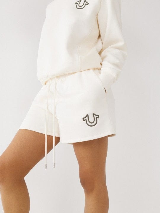 True Religion Women White Regular Fit Shorts