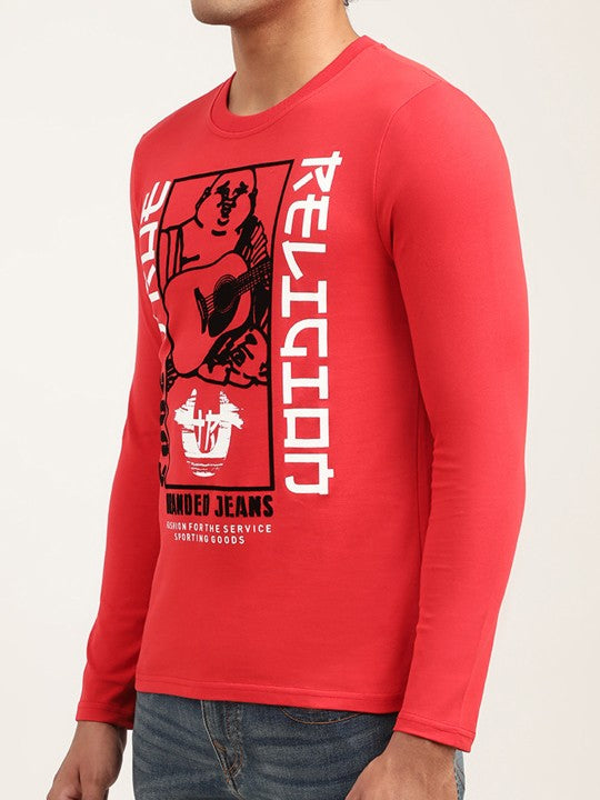True Religion Chinese Red Logo Regular Fit T-Shirt
