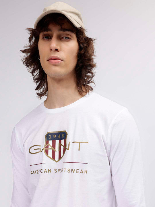Gant White Logo Regular Fit Tshirt