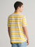 Gant Men Yellow Striped Round Neck Short Sleeves T-Shirt