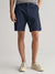 Gant Men Blue Solid Slim Fit Mid-Rise Shorts