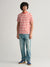 Gant Men Pink Striped Round Neck Short Sleeves T-Shirt
