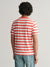 Gant Men Pink Striped Round Neck Short Sleeves T-Shirt