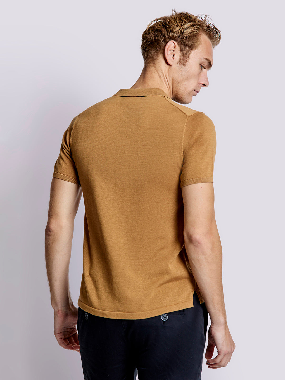 Bruun & Stengade Men Brown Solid Polo TShirt