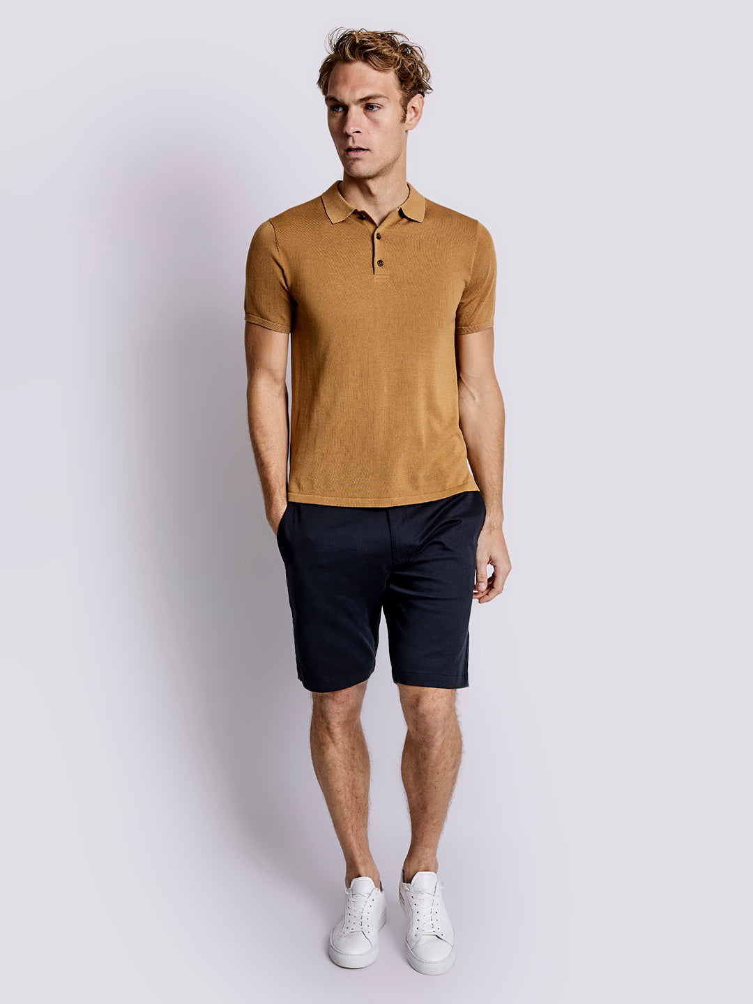 Bruun & Stengade Men Brown Solid Polo TShirt