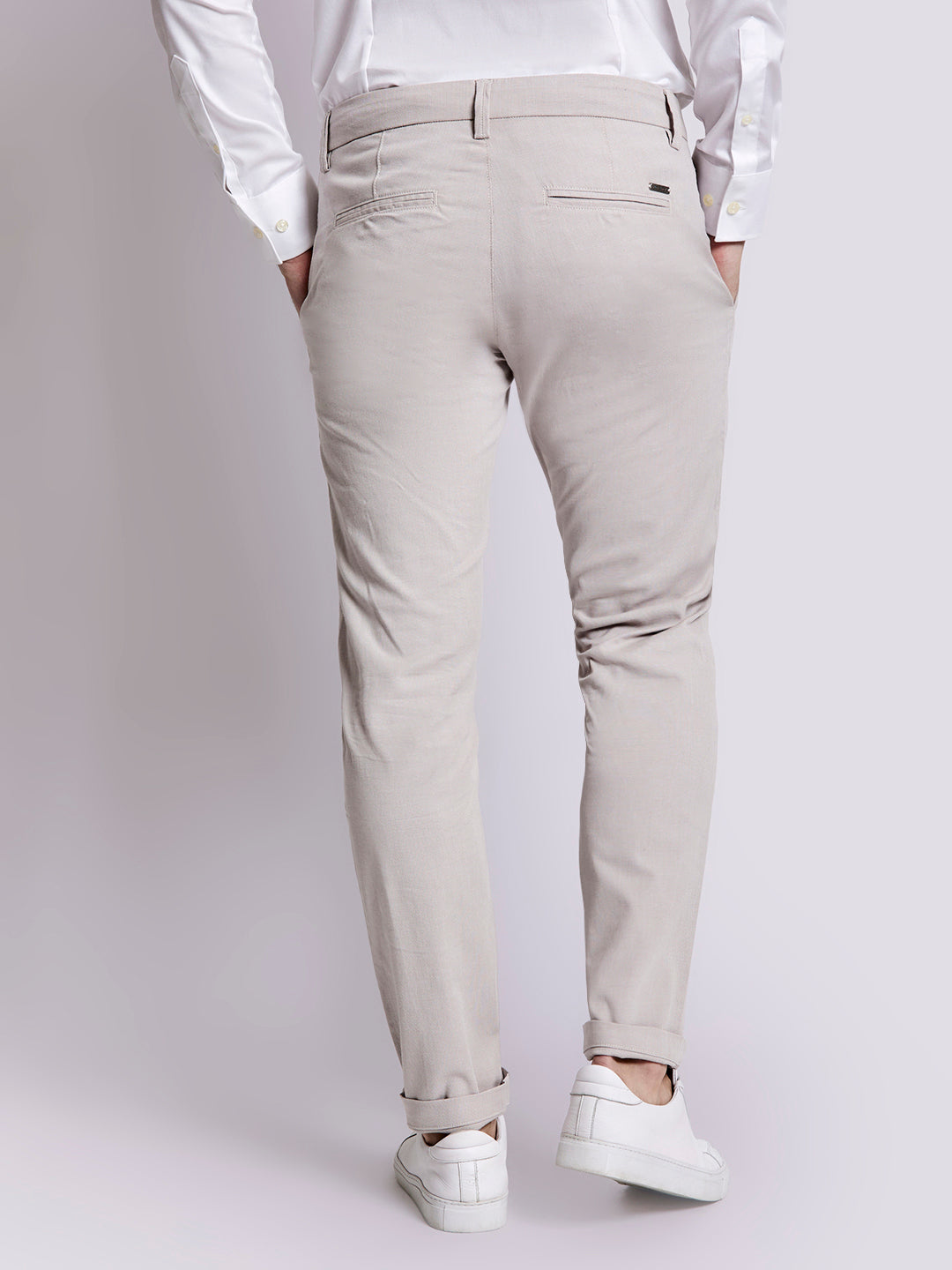 Bruun & Stengade Men Beige Solid Slim Fit Trouser
