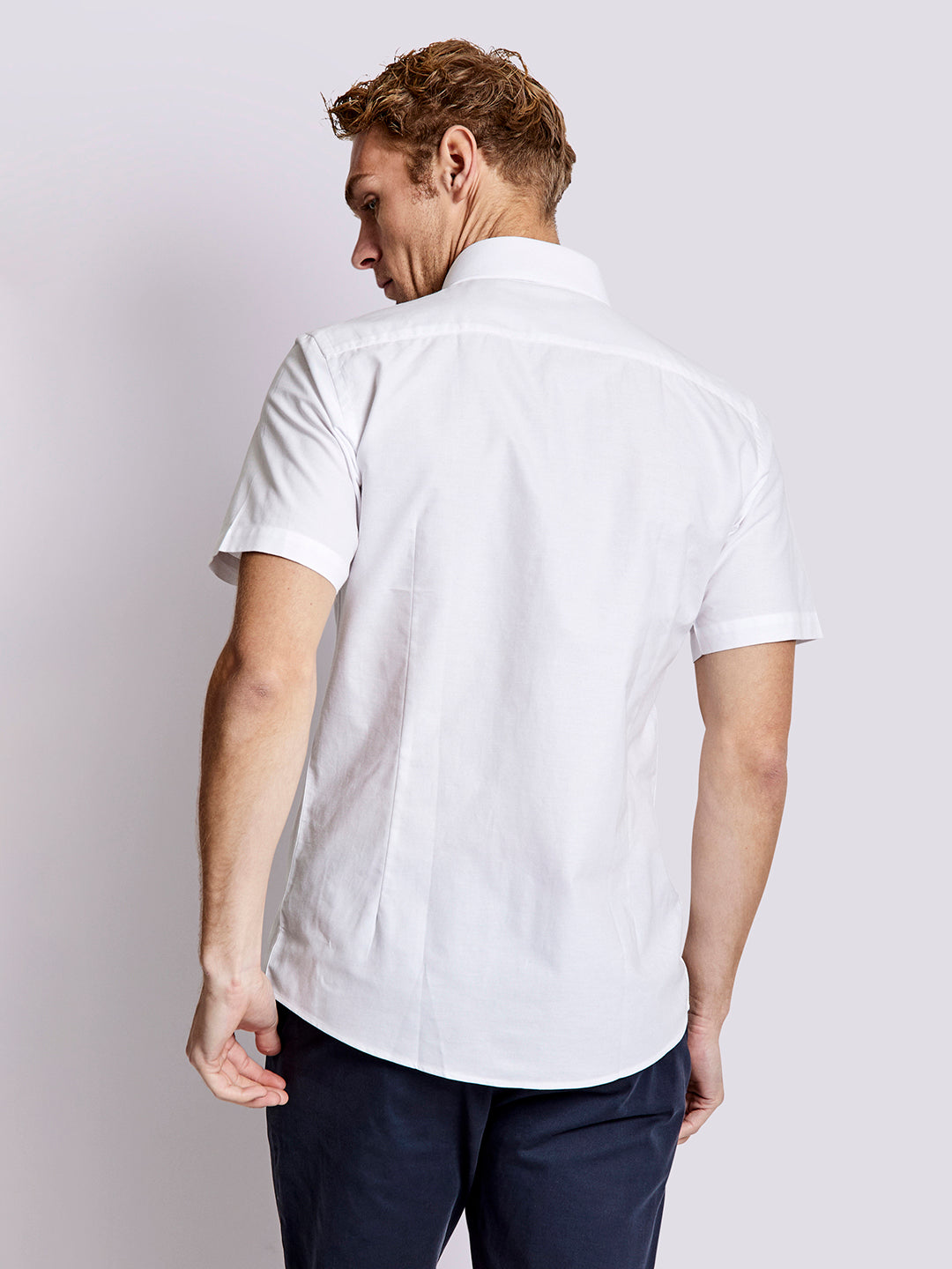 Bruun & Stengade Men White Solid Collar Shirt