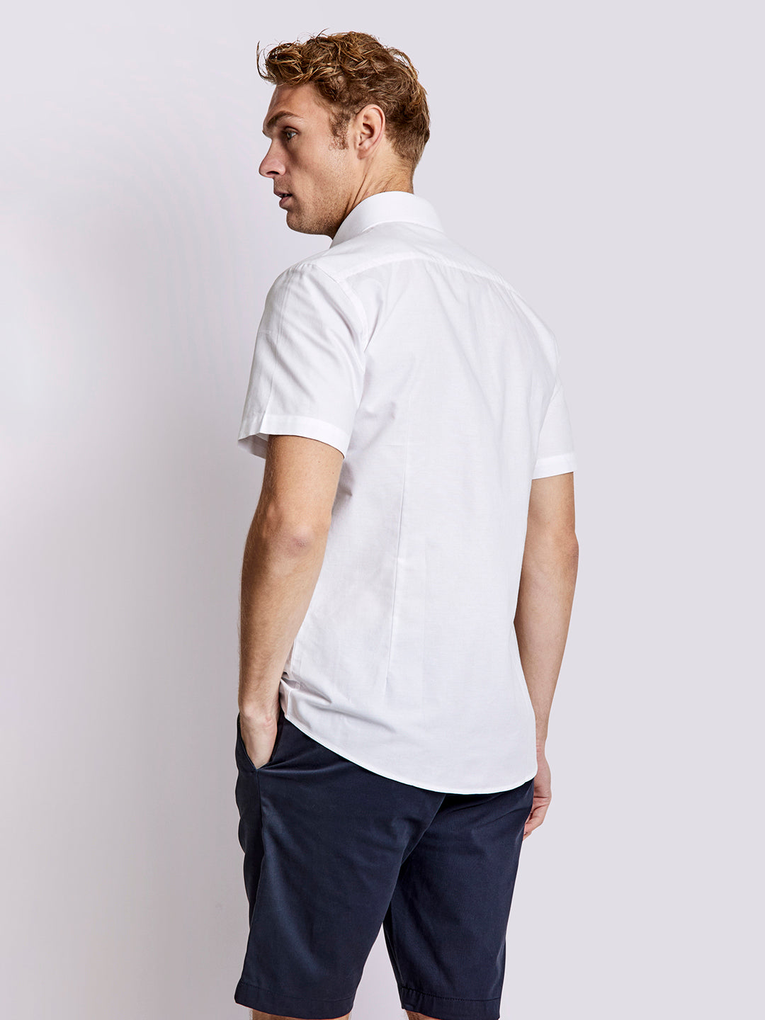 Bruun & Stengade Men White Solid Collar Shirt