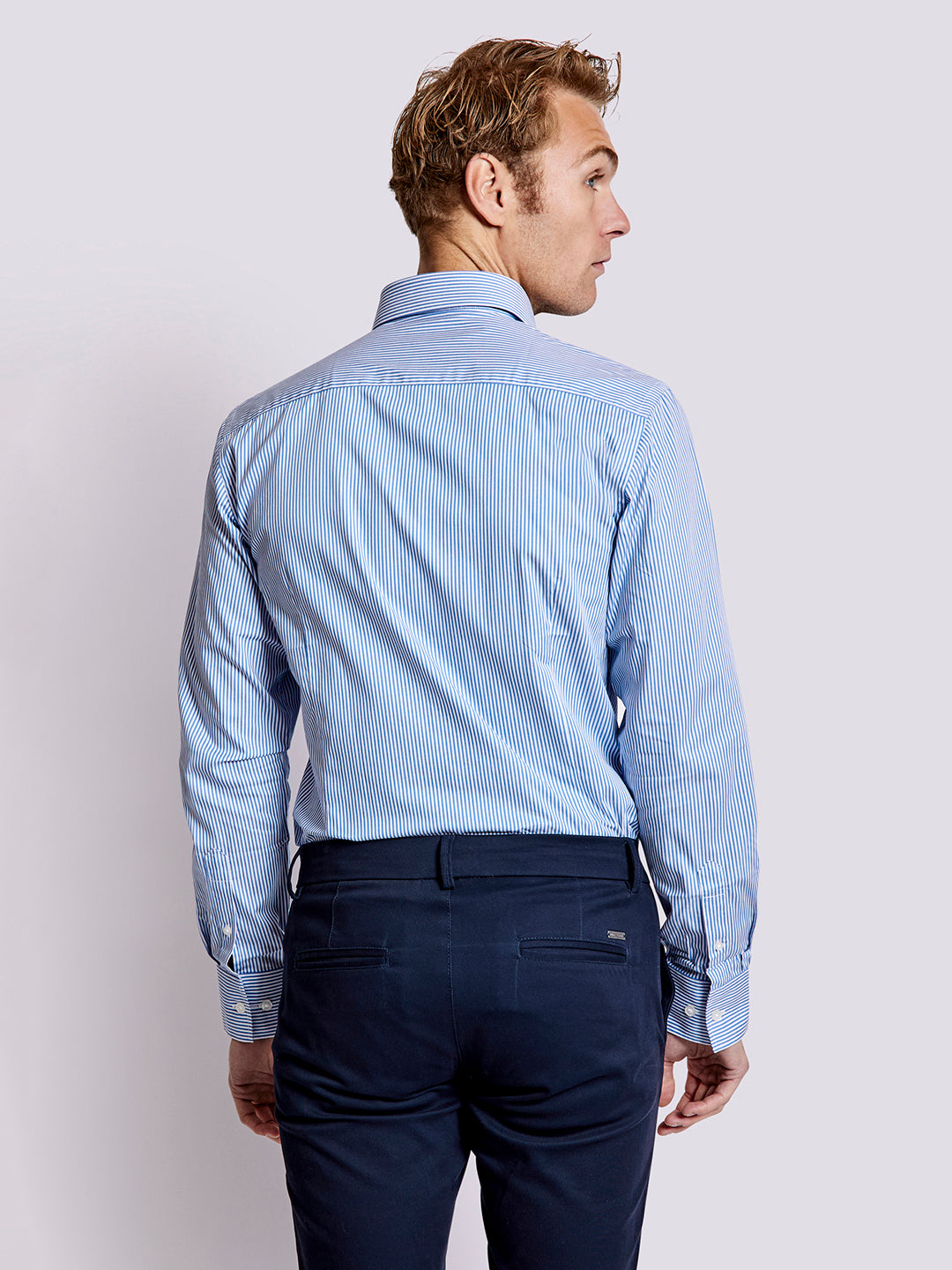 Bruun & Stengade Men Multi Striped Collar Shirt