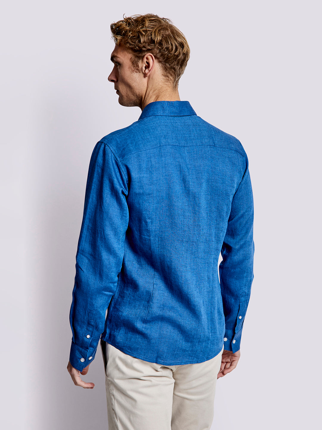 Bruun & Stengade Men Blue Solid Collar Shirt