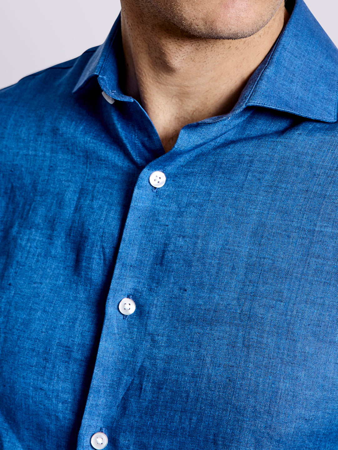 Bruun & Stengade Men Blue Solid Collar Shirt