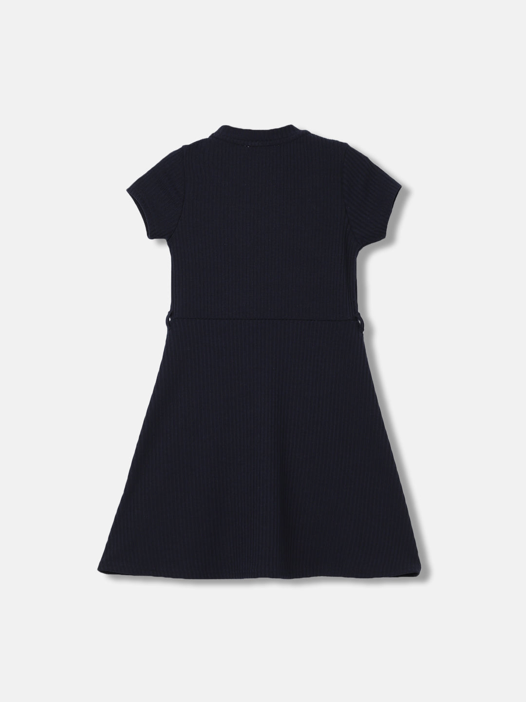 Elle Girls Solid Half Sleeves Round Neck Dress