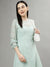 Centrestage Women Solid Round Neck Long Sleeves A-line Dress