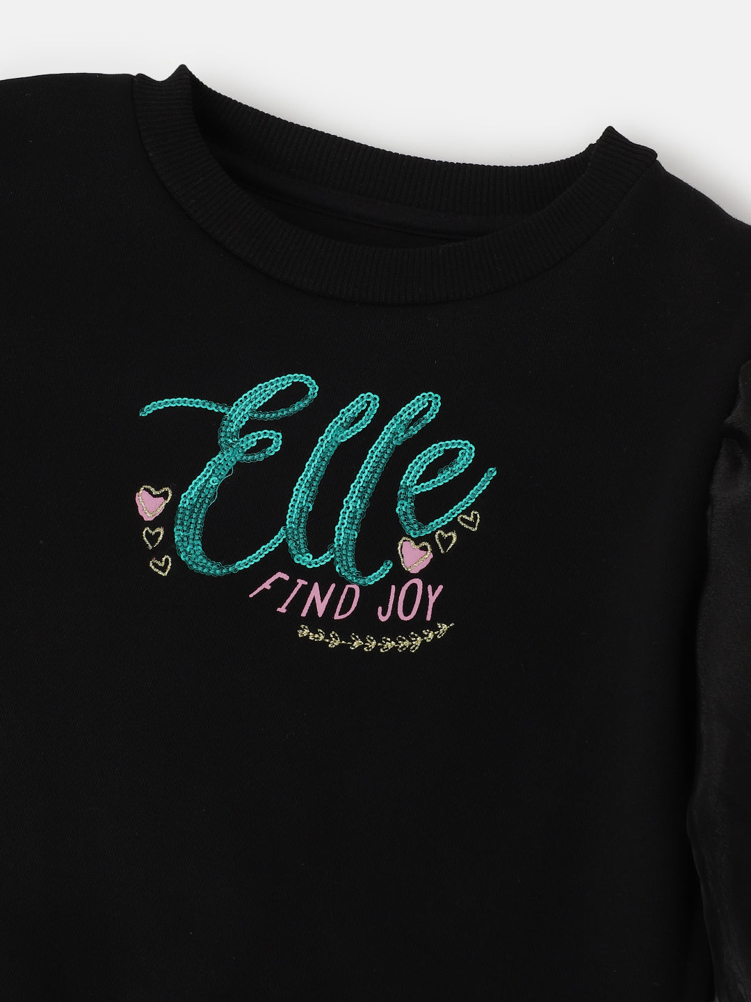 Elle Girls Solid Full Sleeves Round Neck Sweatshirt