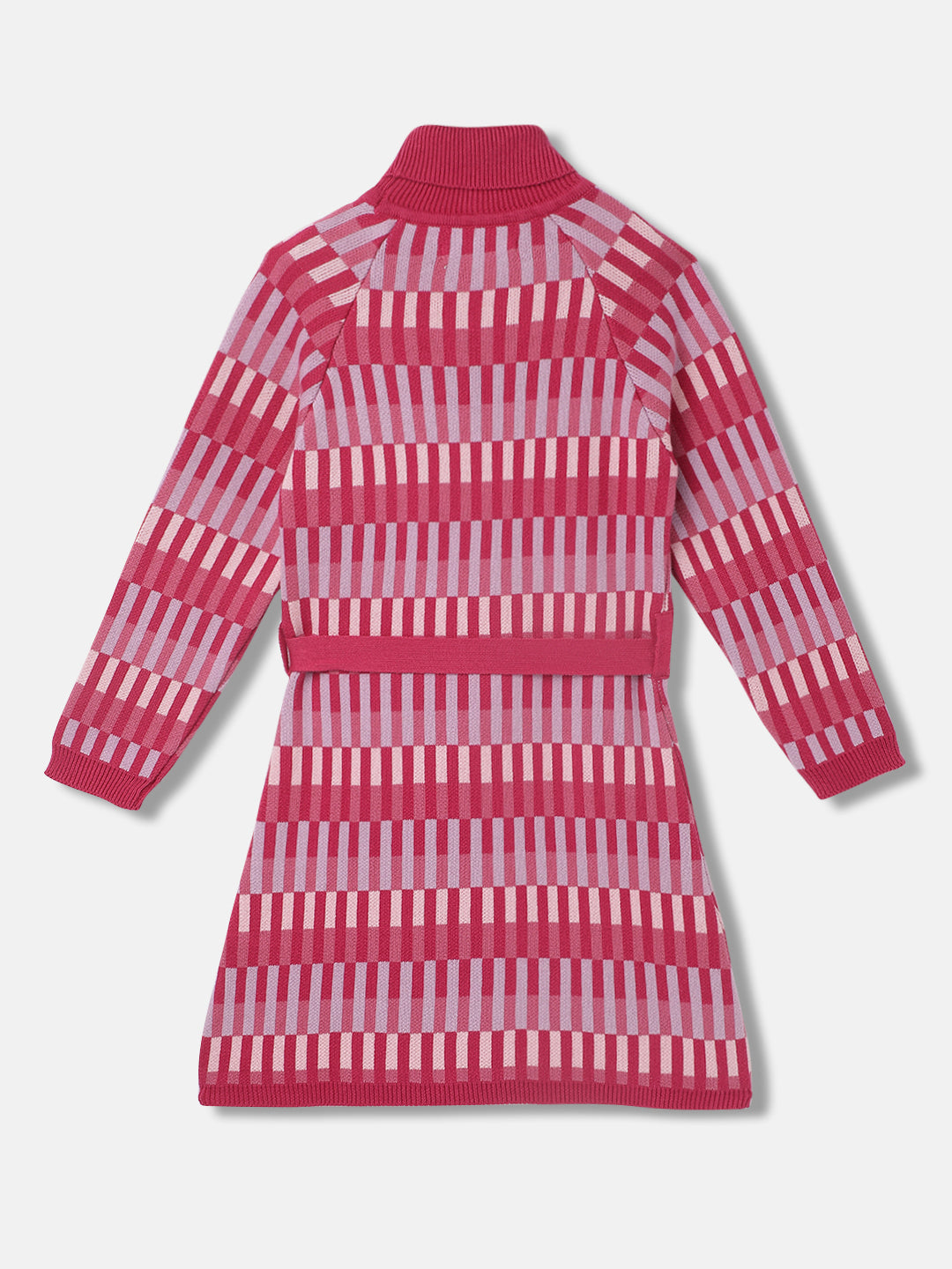 Elle Girls Printed Full Sleeves Turtle Neck Dress