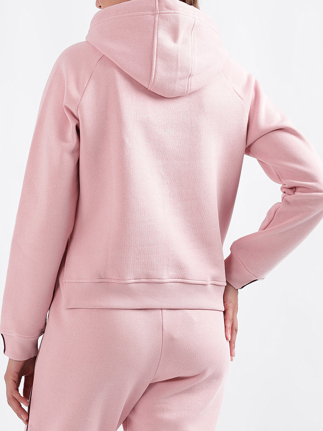 Elle Women Solid Full Sleeves Hooded Sweatshirt