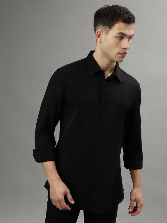 Iconic Black Fashion Slim Fit Shirt