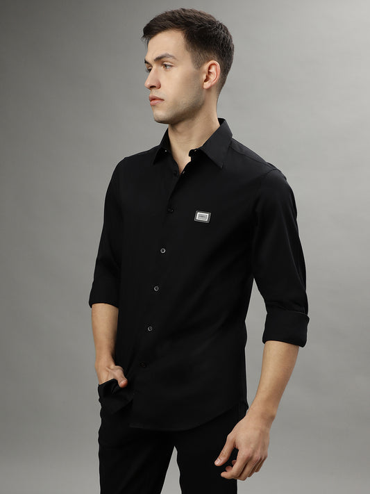 Iconic Black Fashion Slim Fit Shirt