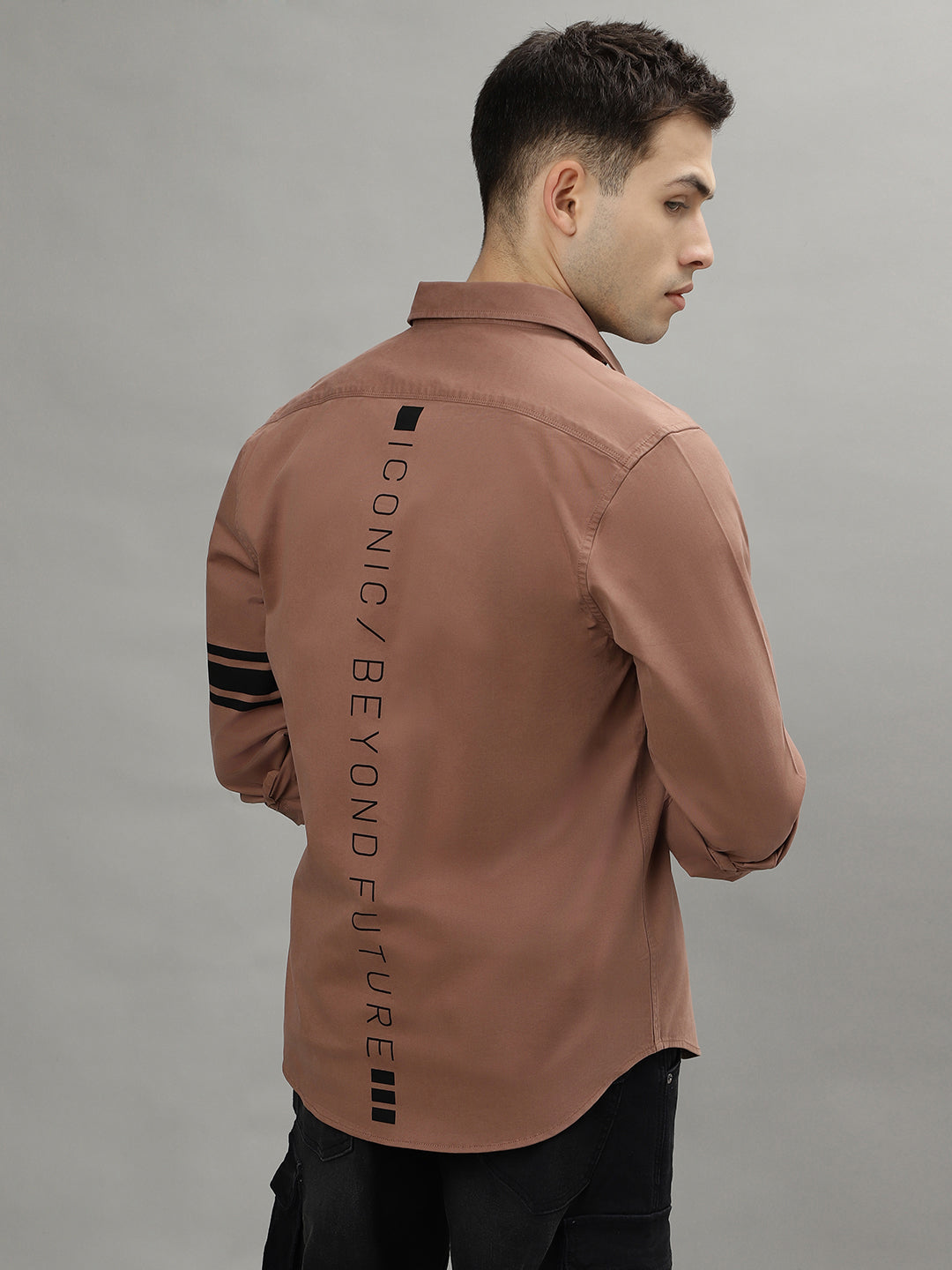 Iconic Dusty Pink Fashion Logo Regular Fit Shirt