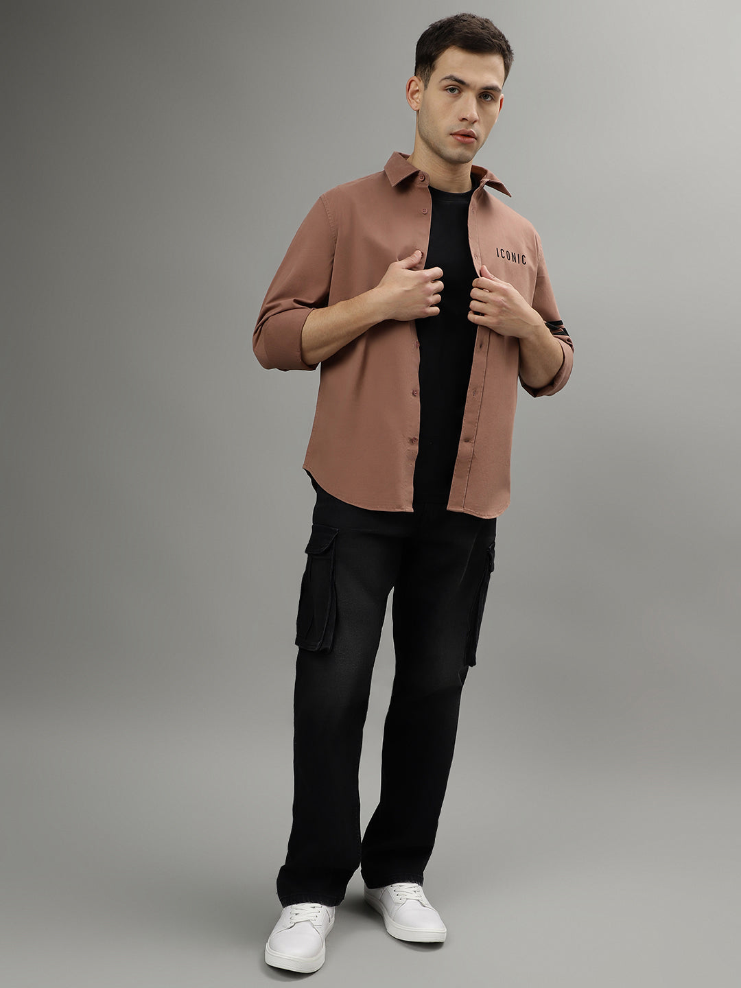 Iconic Dusty Pink Fashion Logo Regular Fit Shirt