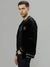 Iconic Men Black Solid Stand Collar Long Sleeves Jacket