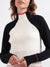 Iconic Women Colour blocked Full Sleeves High Neck Sweater