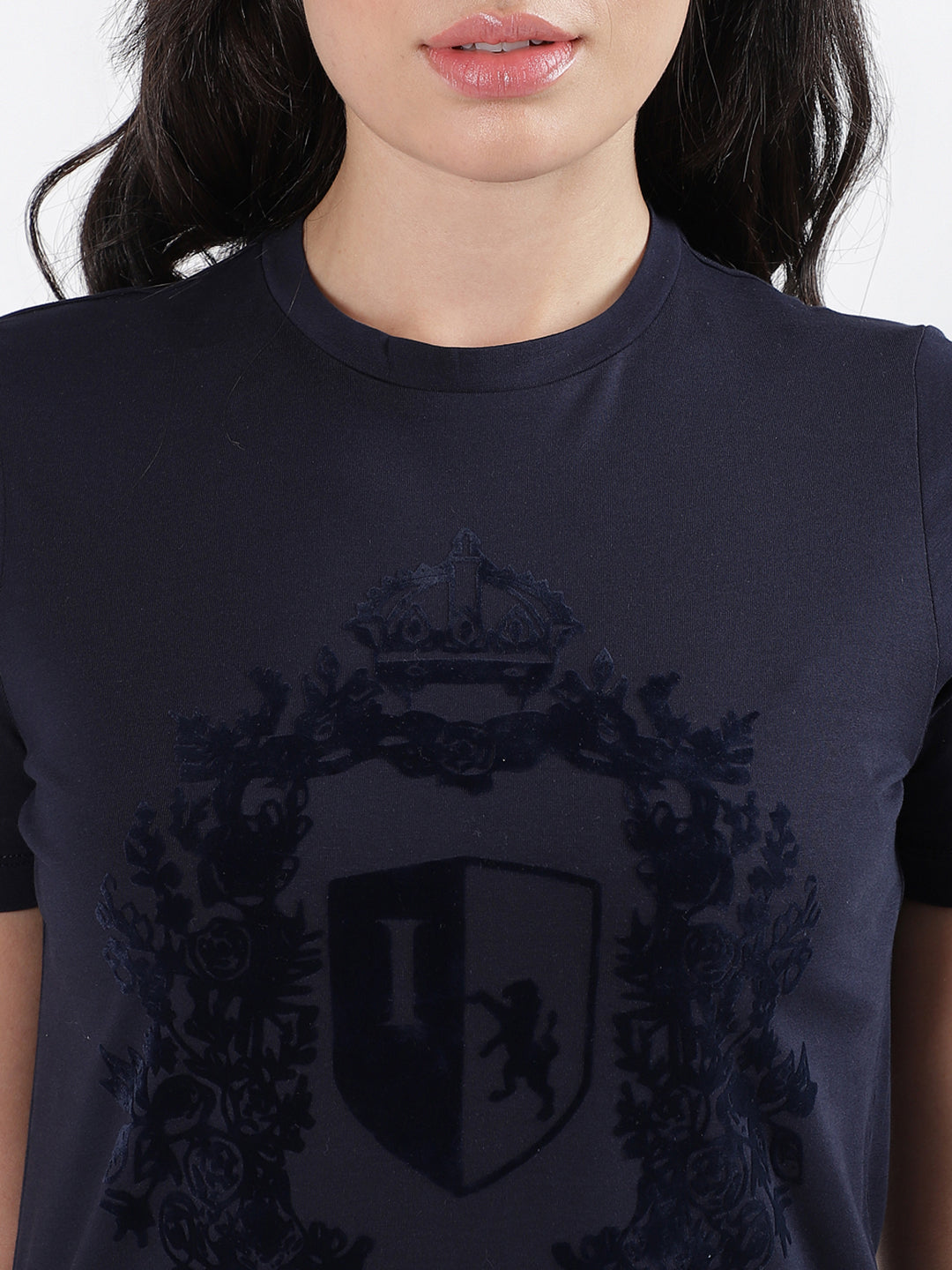 Iconic Navy Fashion Printed Regular Fit T-Shirt