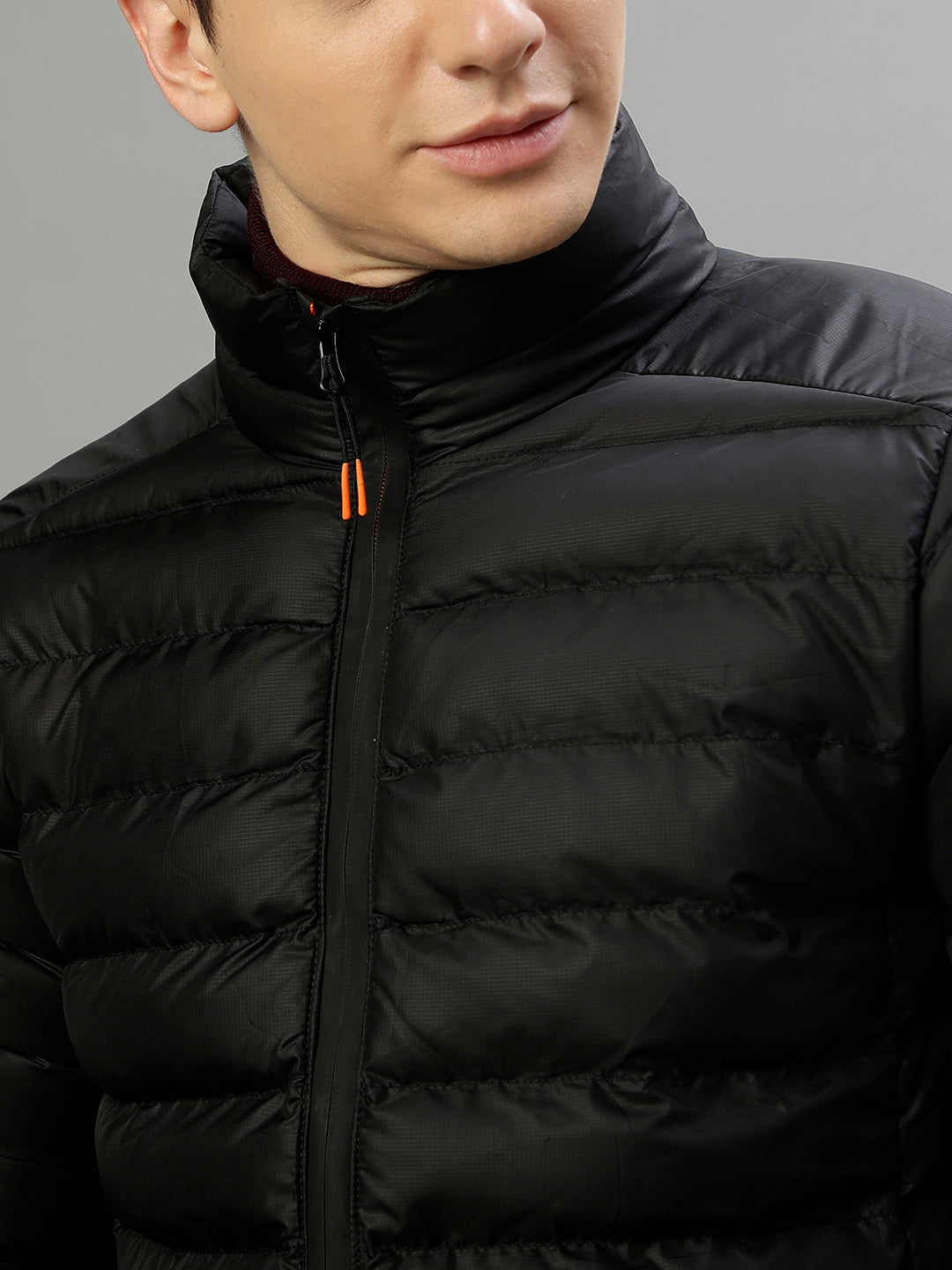 Lindbergh Men Solid Stand Collar Full Sleeves Jacket