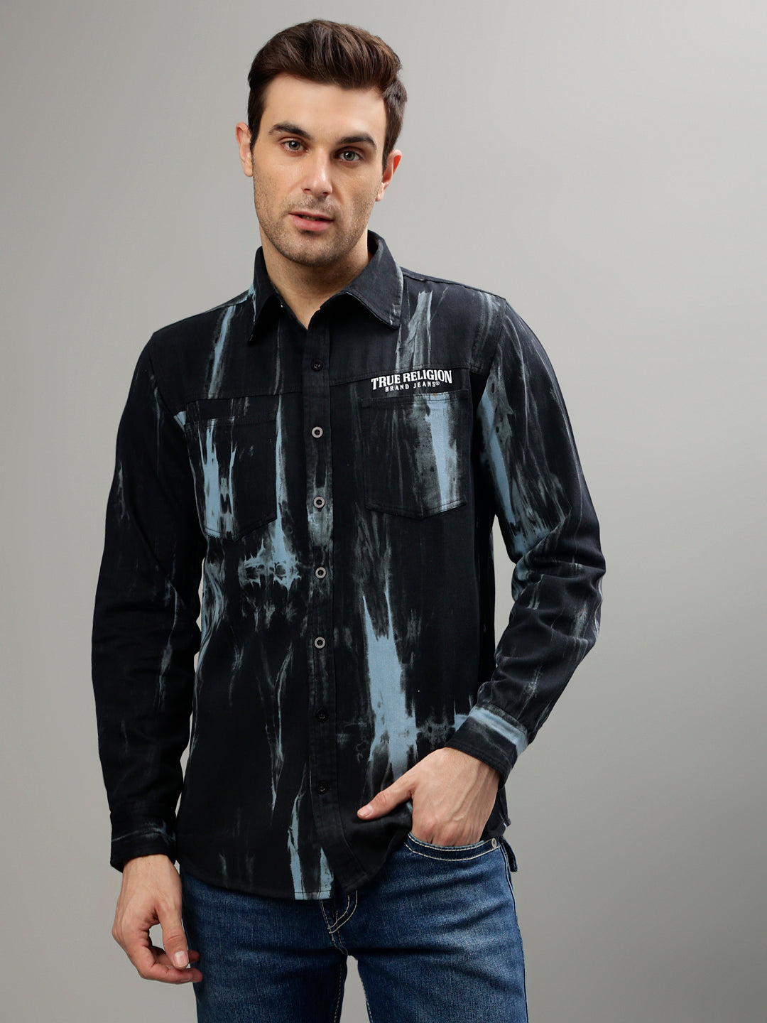 True Religion Black Fashion Tie - Dye Regular fit Shirt
