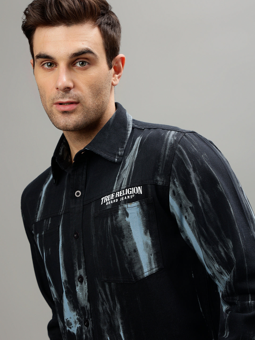 True Religion Black Fashion Tie - Dye Regular fit Shirt