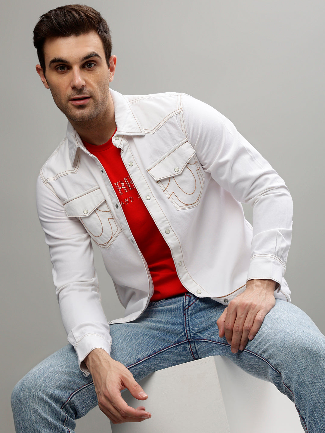 Shop True Religion White Fashion Regular fit Shirt Online – Iconic