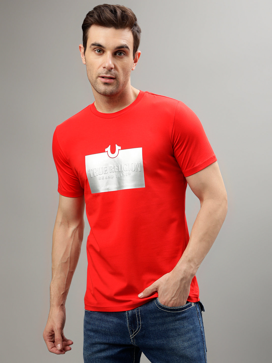Shop True Religion Red Fashion Printed Regular Fit T-Shirt Online